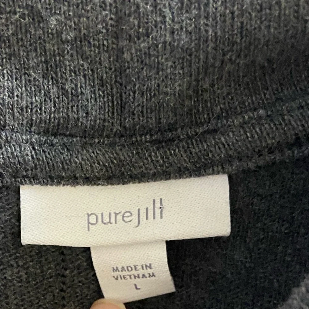 J Jill Pure Jill charcoal grey cowl neck oversized sweater tunic poncho Large